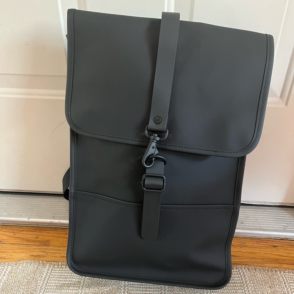RAINS Mini Black Backpack New Without Tags
